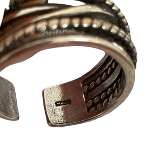 Winding Twisted Silver Multi-layer Retro Ring sterling silver size 7 - Picture 8 of 8